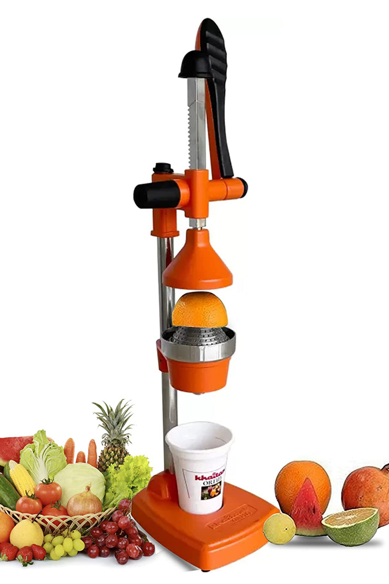Khaitan Orfin Heavy Duty Aluminum Instant Hand Press Juicer Machine (100% Pure Aluminum, Orange)